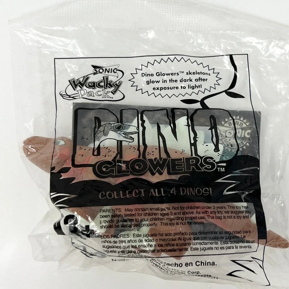 Sonic Dino Glowers Wacky Pack Kids Meal Toy Dinosaur Glow Skeleton Triceratops‎